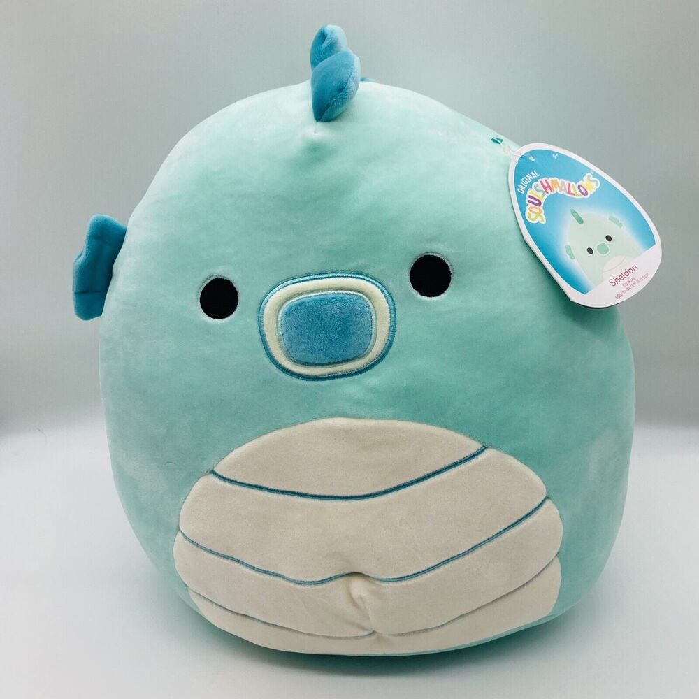 Kelly Toy Squishmallow Seahorse 12" Sheldon Teal And White Soft Plush NEW